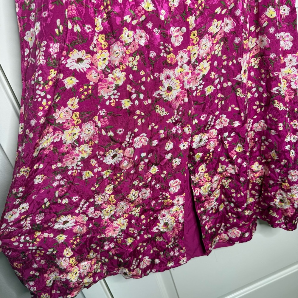 Sezane Victoria Midi Dress Jacquard Floral Minorca Button Front - Picture 6 of 10